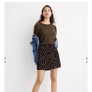 Side-Button A-Line Mini Skirt in Feline Floral size 12 sold out